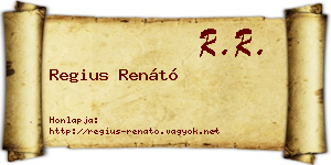 Regius Renátó névjegykártya